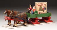 Appraisal: WOODEN HORSE DRAWN SLEIGH Of unknown vintage it depicts a