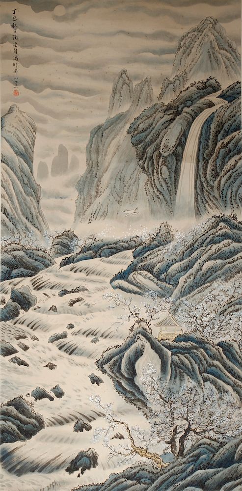 Appraisal: Chinese Scroll Painting of Landscape Ink on paper signed 'Tao