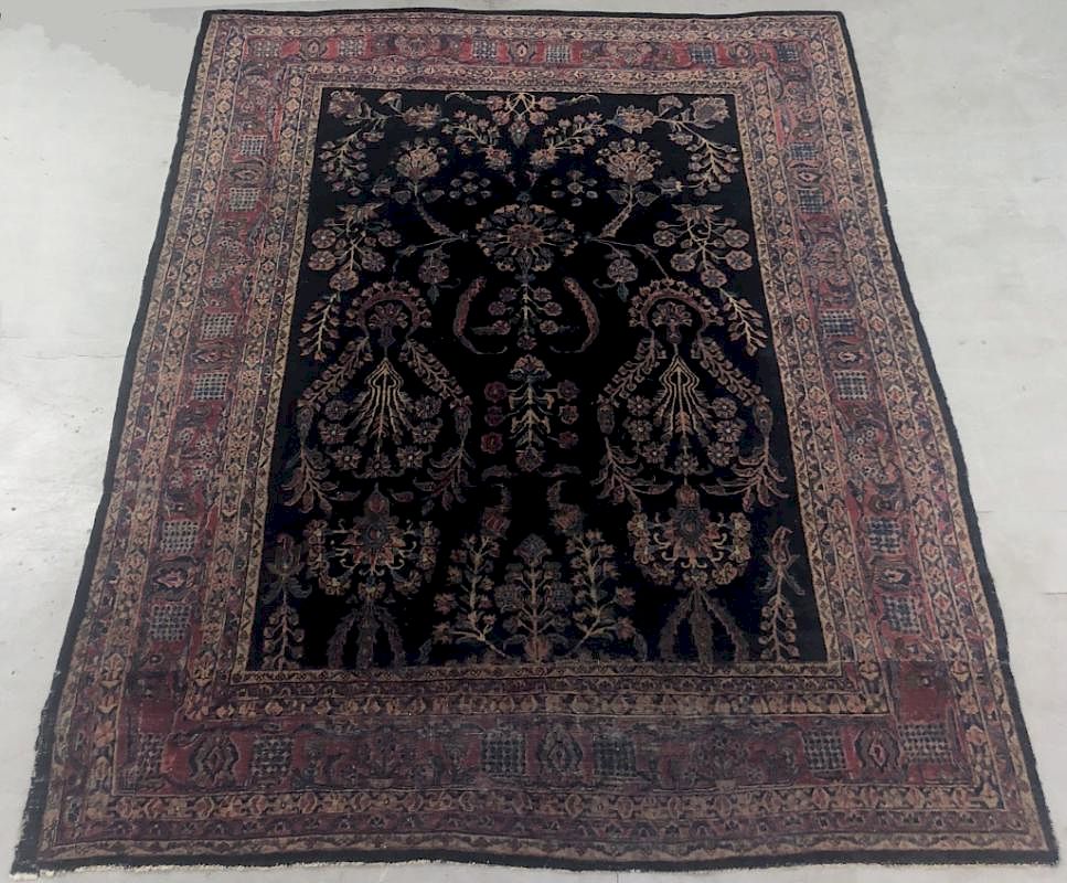 Appraisal: Room Size Sarouk Carpet Room size Sarouk carpet with blue