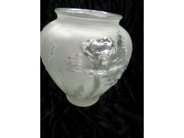 Appraisal: Tiffin Satin Glass Vase blown-out poppy decor