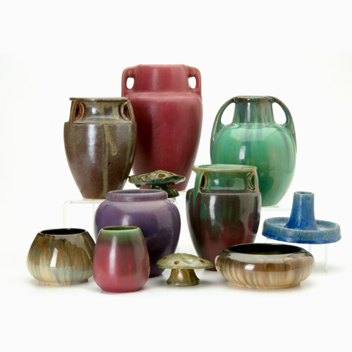 Appraisal: FULPER Eleven pieces in assorted shapes and glazes Small chip