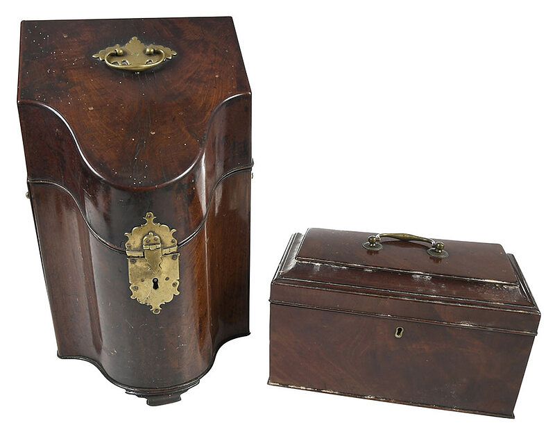 Appraisal: Georgian Mahogany Document Box and Tea Caddy British th th