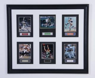 Appraisal: Framed photo grouping of pro sports figures Framed and triple