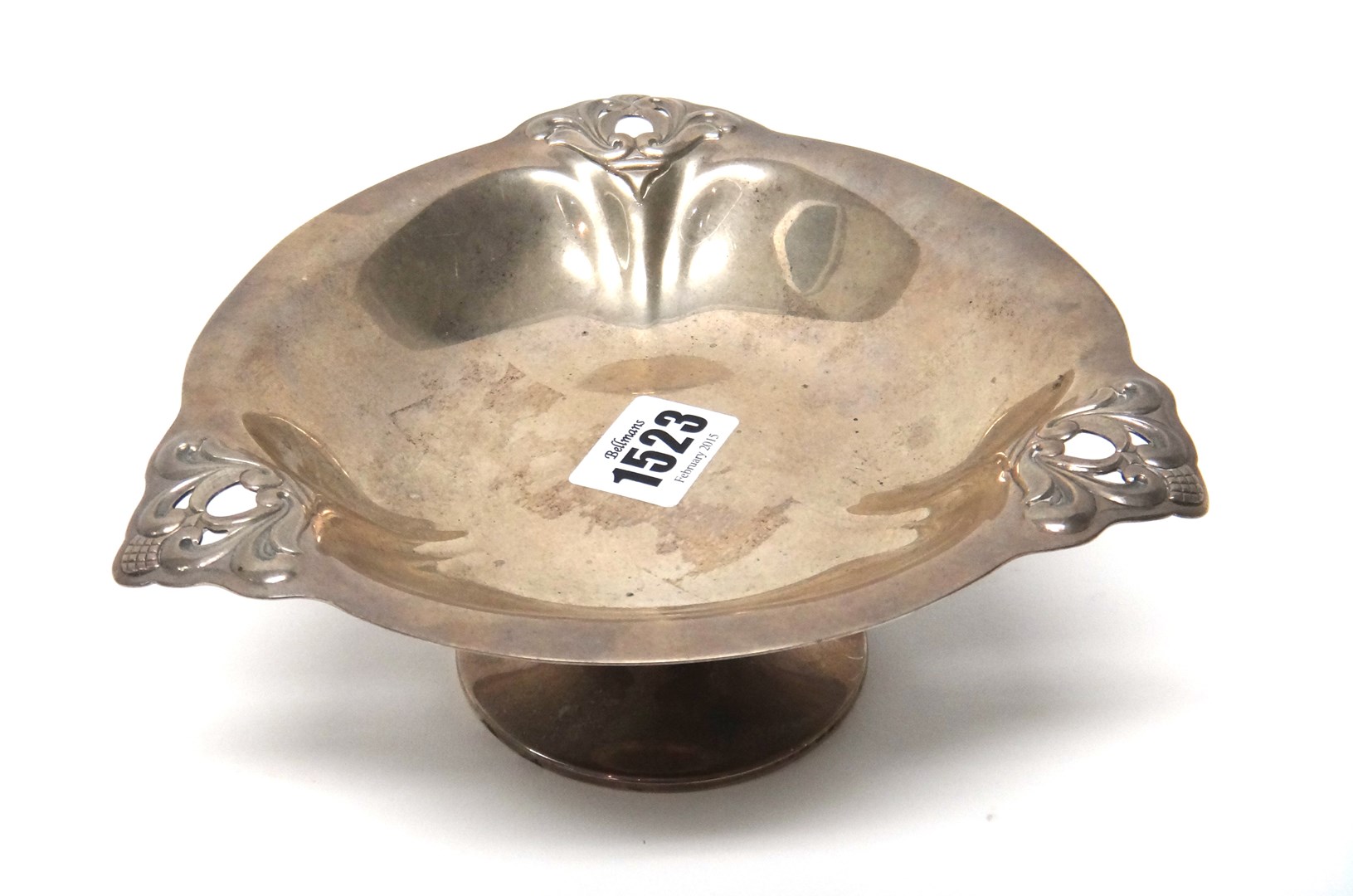 Appraisal: A silver pedestal sweetmeat stand the top in a pierced