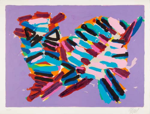 Appraisal: KAREL APPEL Three color lithographs Each on Arches x mm