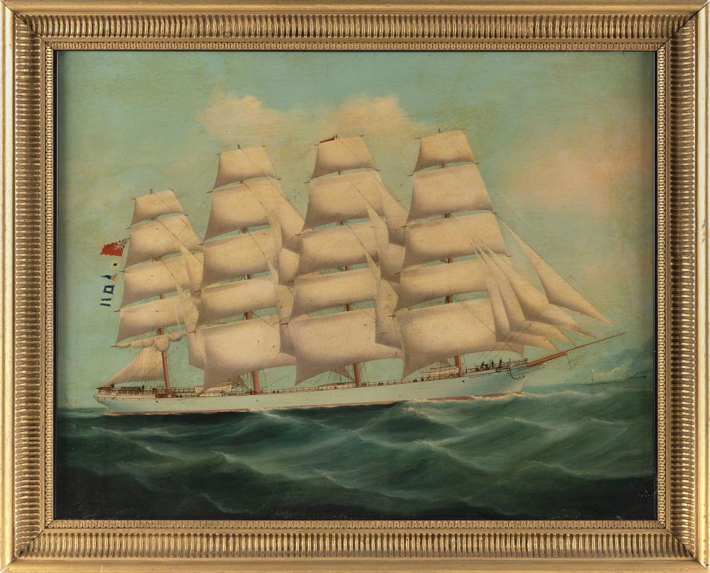 Appraisal: ATTRIBUTED TO LAI FONG CHINA FL - BRITISH FOUR-MASTED SHIP