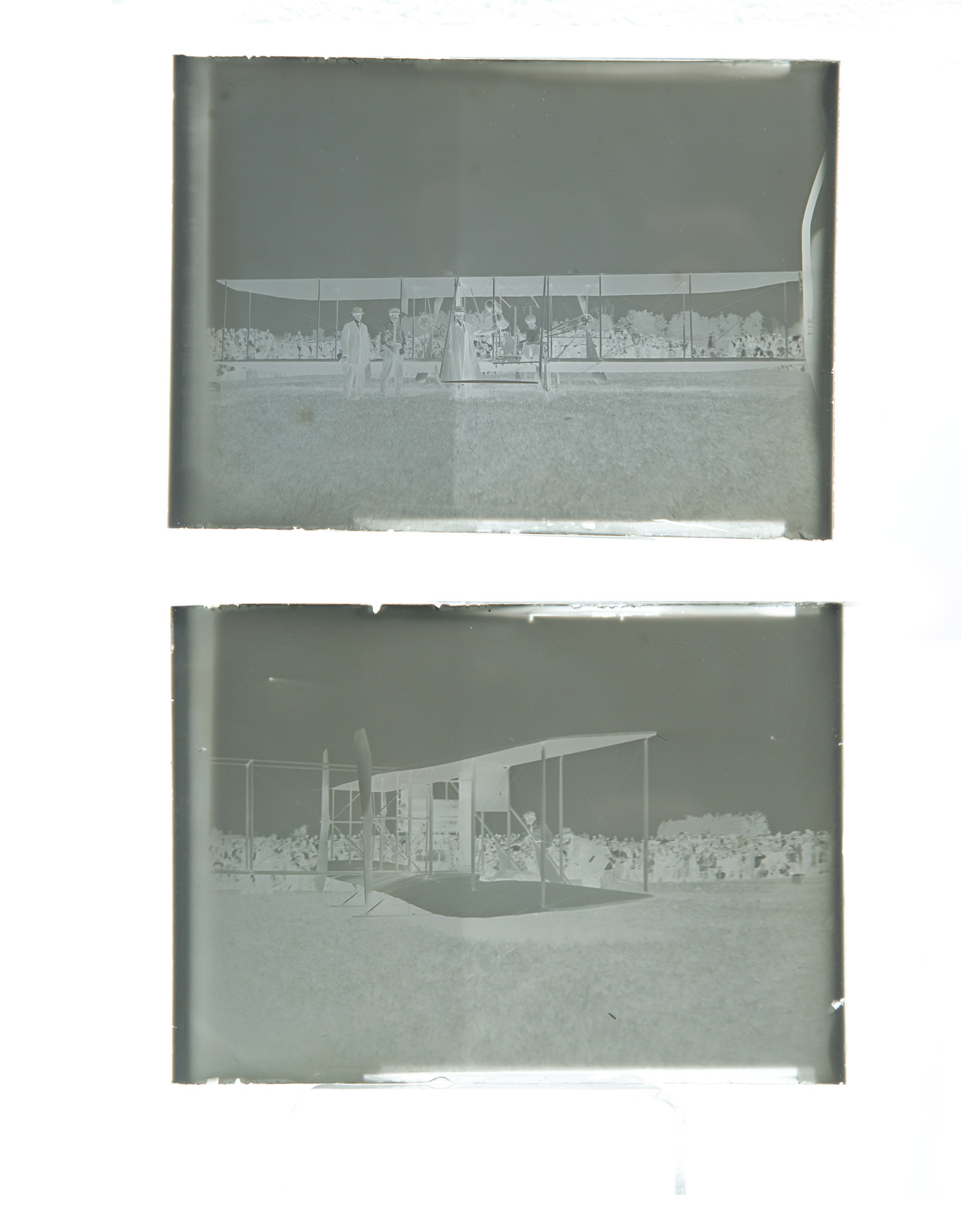 Appraisal: TWO GLASS PLATE NEGATIVES OF A WRIGHT BROTHERS FLYER -