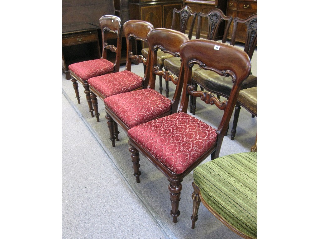 Appraisal: Set of four Victorian mahogany dining chairs