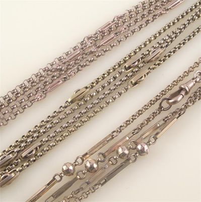 Appraisal: A ct gold long guard chain cm g A ct