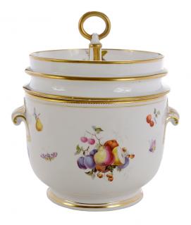 Appraisal: Derby Porcelain Fruit Cooler English circa painted with fruits and