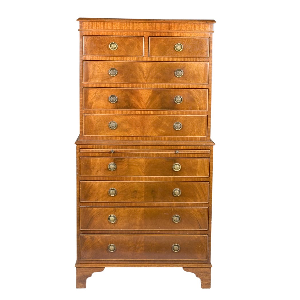 Appraisal: George III Style Mahogany Chest on Chest Height inches width