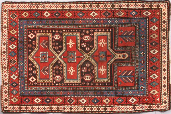 Appraisal: th Century Antique Kazak prayer rug ' x ' EST