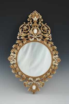 Appraisal: Jay Strongwater French Baroque Style Wall Mirror Nadine Approx -