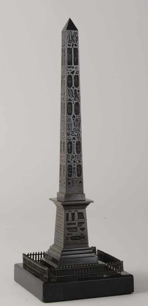 Appraisal: FRENCH BRONZE MODEL OF CLEOPATRA'S NEEDLE Now mounted as a