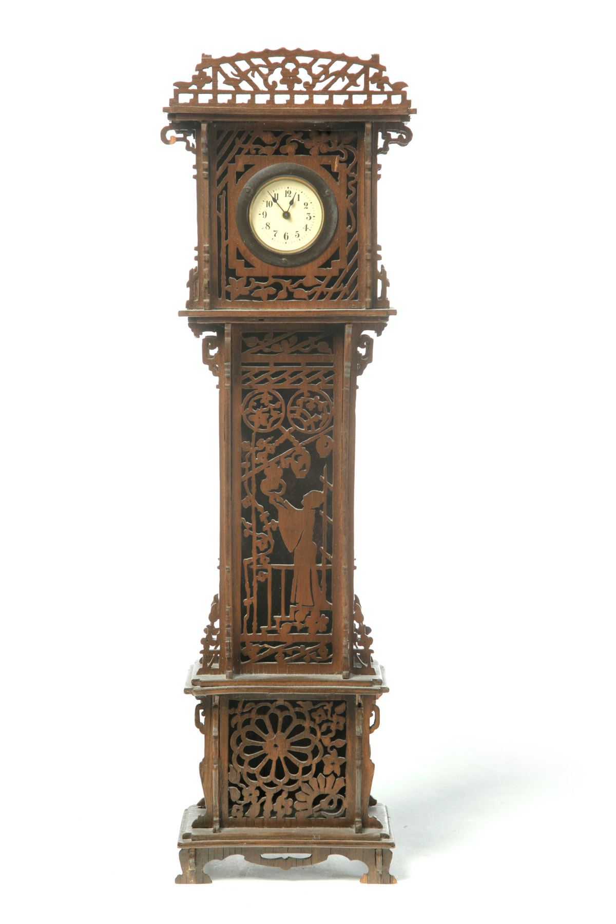 Appraisal: MINIATURE TALL CASE CLOCK American st half- th century mixed