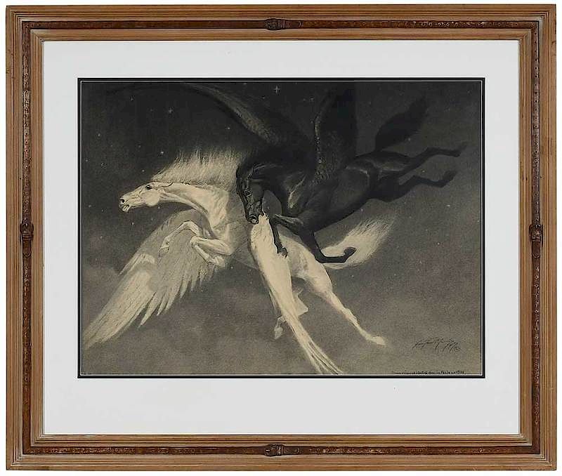 Appraisal: George Ford Morris Massachusetts - Black and White Pegasus dated