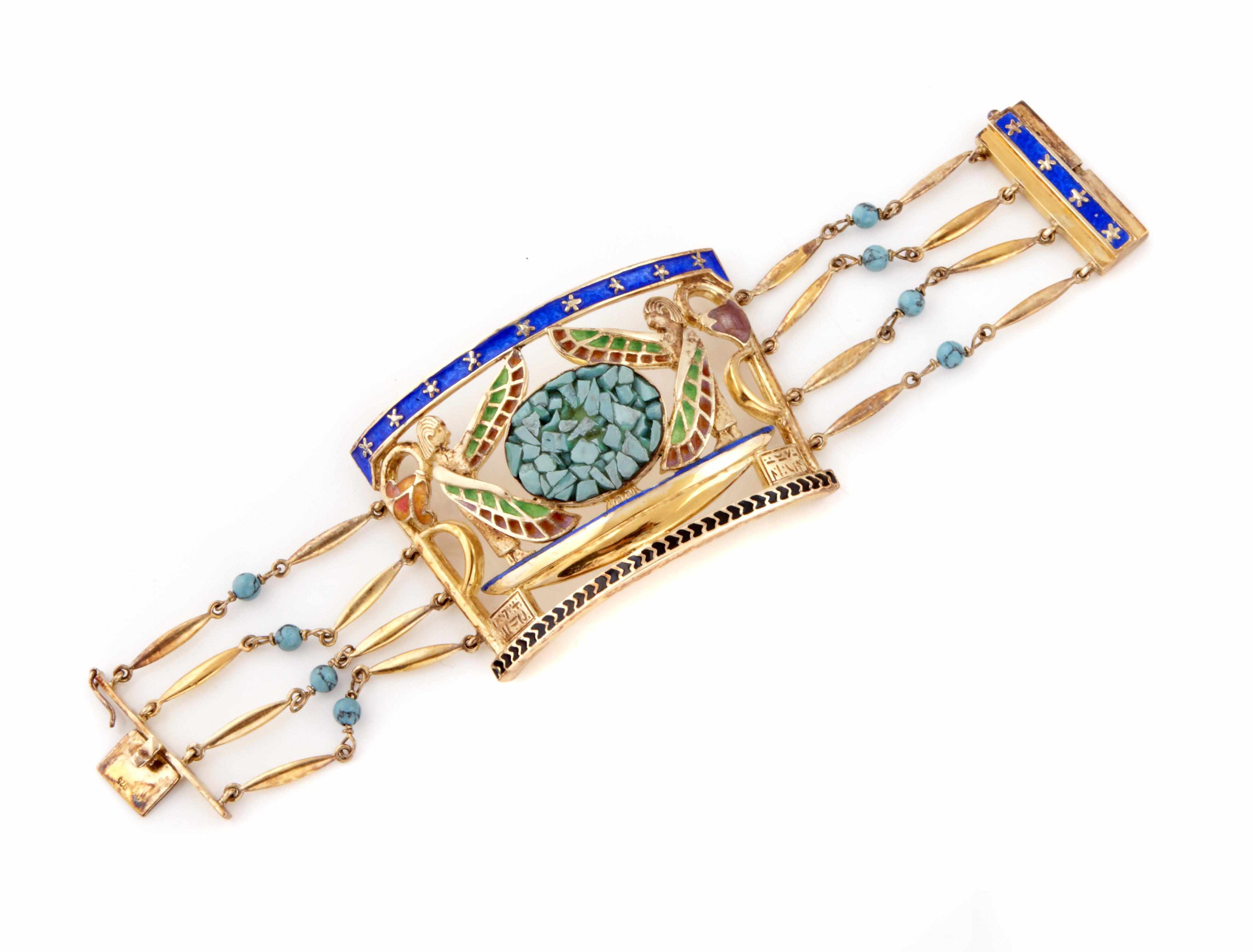 Appraisal: A silver and enamel bracelet length approximately in loss to