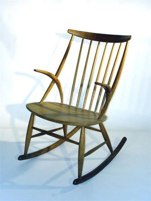 Appraisal: A Danish oak rocking chair by Illum Wikkelso for N