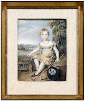 Appraisal: Early th century miniature of child portrait of child in