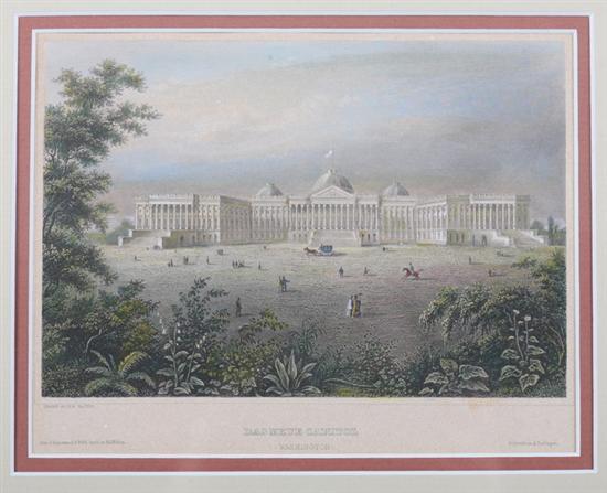 Appraisal: THREE GERMAN ENGRAVINGS Das K nigl Schloss in Charlottenburg by