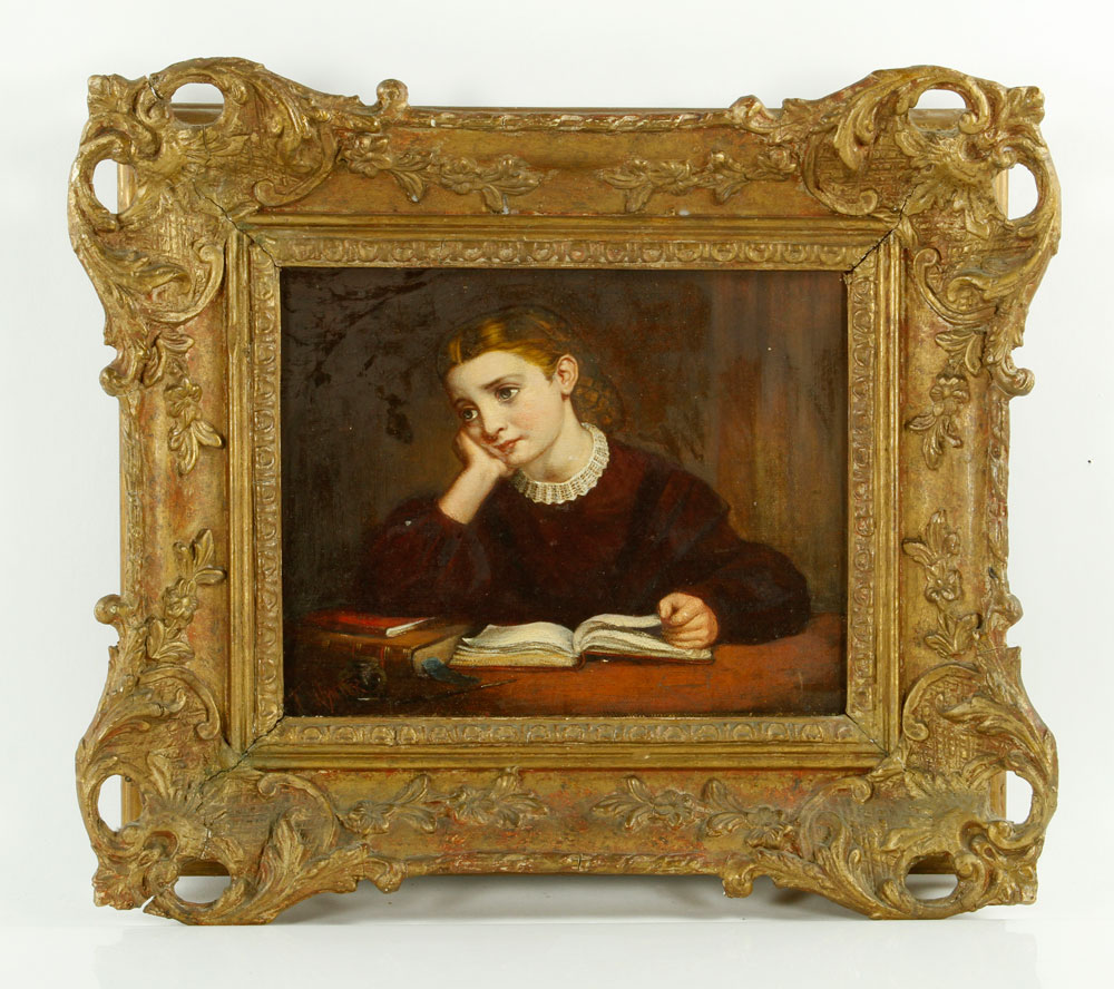 Appraisal: - th C Portrait of a Girl Daydreaming O C