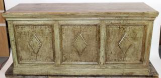 Appraisal: Spanish painted pine store counter Spanish painted pine front bar