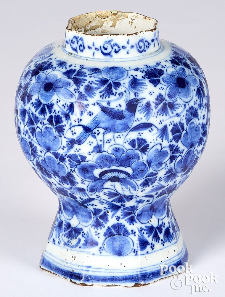 Appraisal: Dutch Delft blue and white vase early th c Dutch