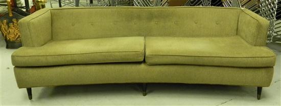 Appraisal: Sofa mid th C flat crest slight curve two cushions