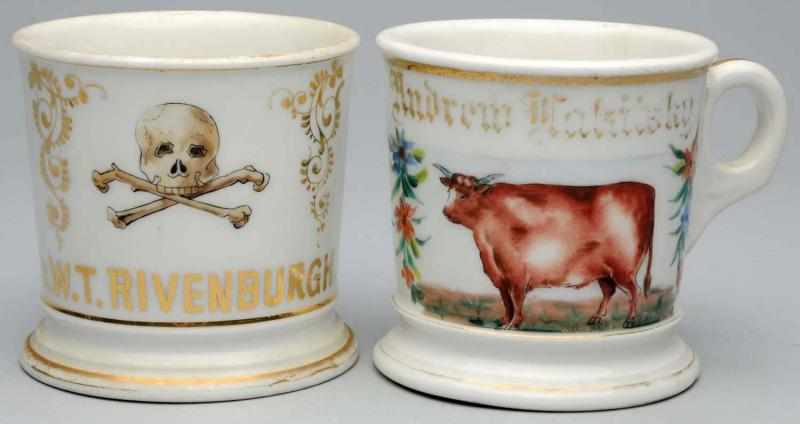 Appraisal: Lot of Shaving Mugs Includes one mug with cross bones