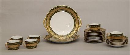 Appraisal: Partial Limoges Dinner Service Provenance from the Estate of Emma