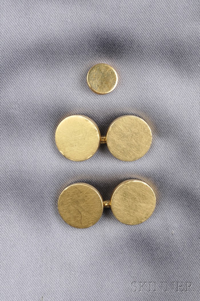 Appraisal: kt Gold Cuff Links and Tie Tack Cartier Paris each