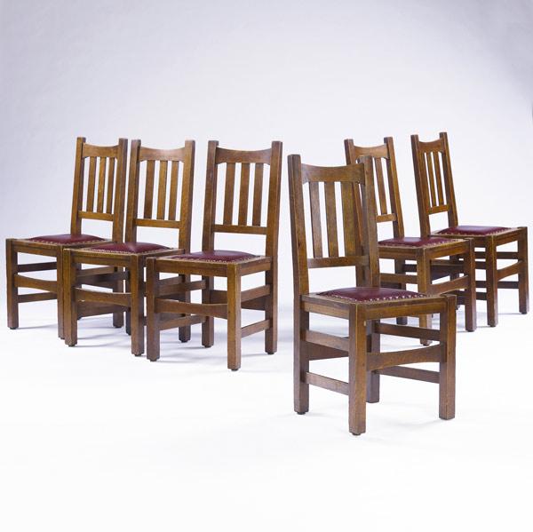 Appraisal: STICKLEY BROTHERS Set of six dining chairs no with vertical