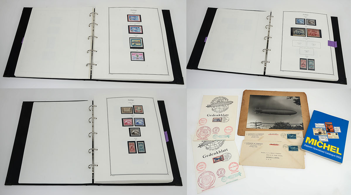 Appraisal: A WORLDLY COLLECTION OF AIRSHIP THEME STAMPS A binder filled