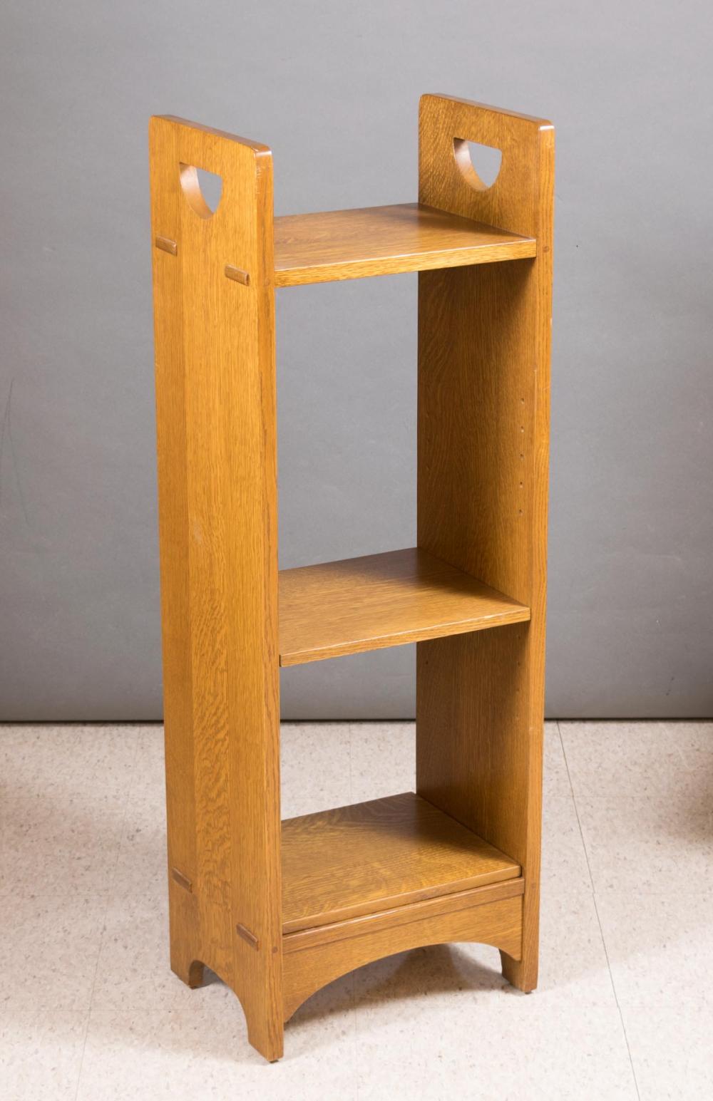 Appraisal: SMALL STICKLEY OAK BOOKCASE Mission Collection model - L J