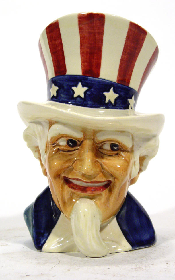 Appraisal: Hand painted Sylvac American character jug 'Uncle Sam' impressed factory