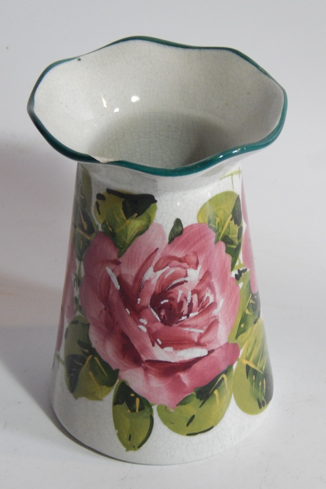 Appraisal: A late thC Wemyss Pottery vase with overhanging floral top