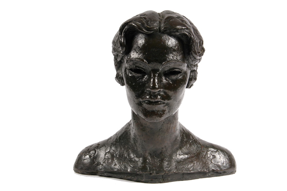 Appraisal: BRONZE BUST - Bust Portrait of Woman with Short Hair