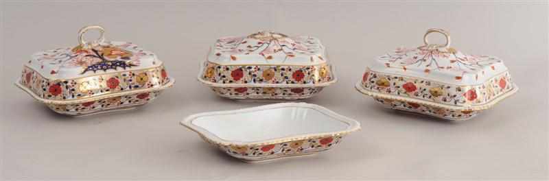 Appraisal: TWO DERBY ''JAPAN'' PATTERN PORCELAIN VEGETABLE DISHES AND COVERS ANOTHER