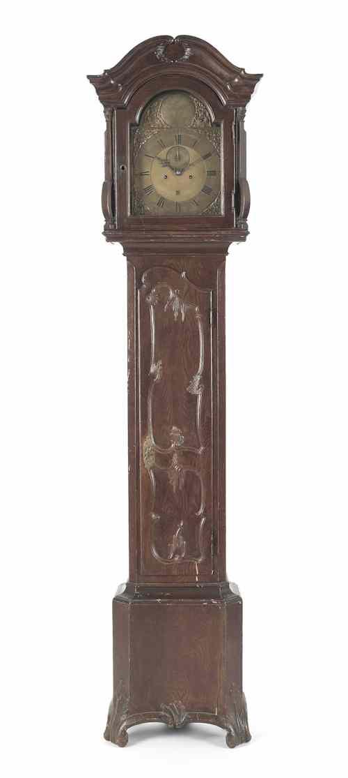 Appraisal: George II painted tall case clock mid th c the