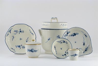 Appraisal: A collection of Caughley and Chantilly items painted in blue