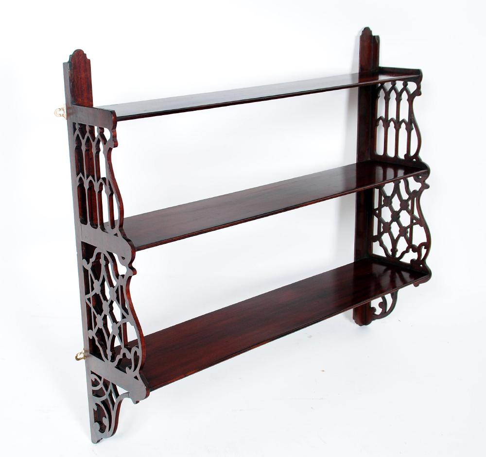 Appraisal: A SET OF MAHOGANY WALL SHELVES early th century comprising