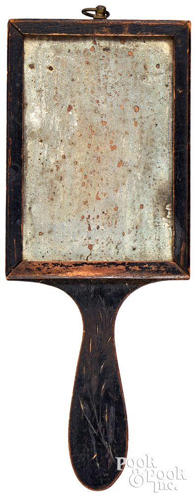 Appraisal: Painted pine dressing mirror early th c with Painted pine