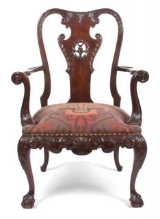 Appraisal: A Chippendale Style Carved Armchair Height inches A Chippendale Style