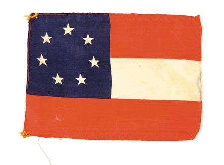 Appraisal: CONFEDERATE FIRST NATIONAL PARADE FLAG x Printed silk flag with