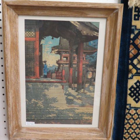 Appraisal: Japanese Woodblock Print of Womenentering a temple signed image area