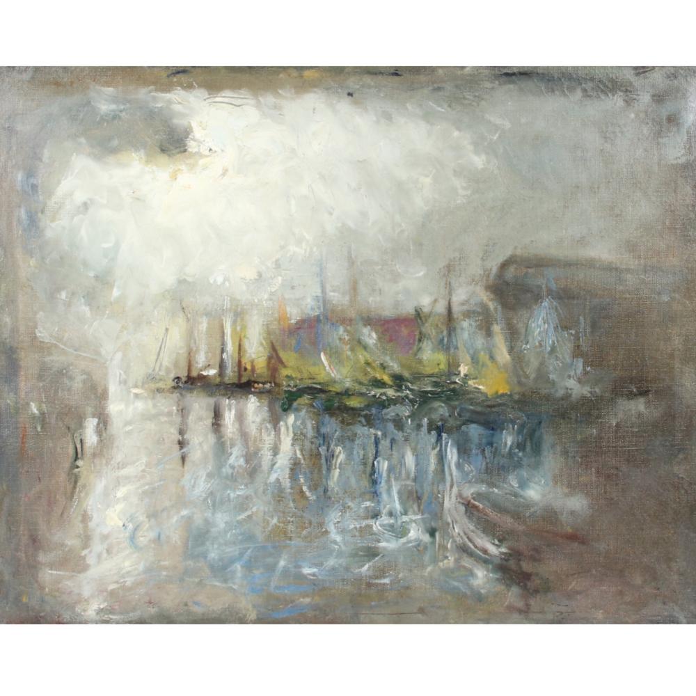 Appraisal: GLENN COOPER HENSHAW AMERICAN - SAILBOATS IN THE HARBOR OIL