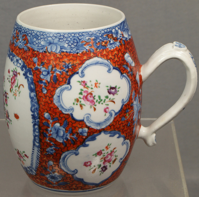 Appraisal: Chinese Export porcelain Armorial tankard mug - h Famille Rose