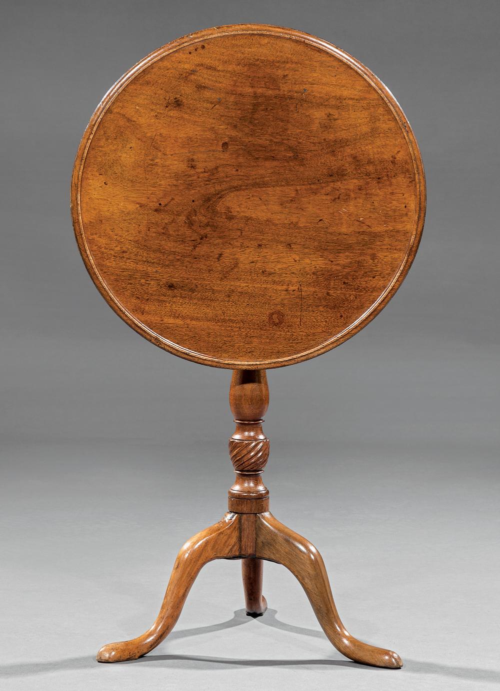 Appraisal: Georgian Mahogany Tilt-Top Tea Table probably late th c molded