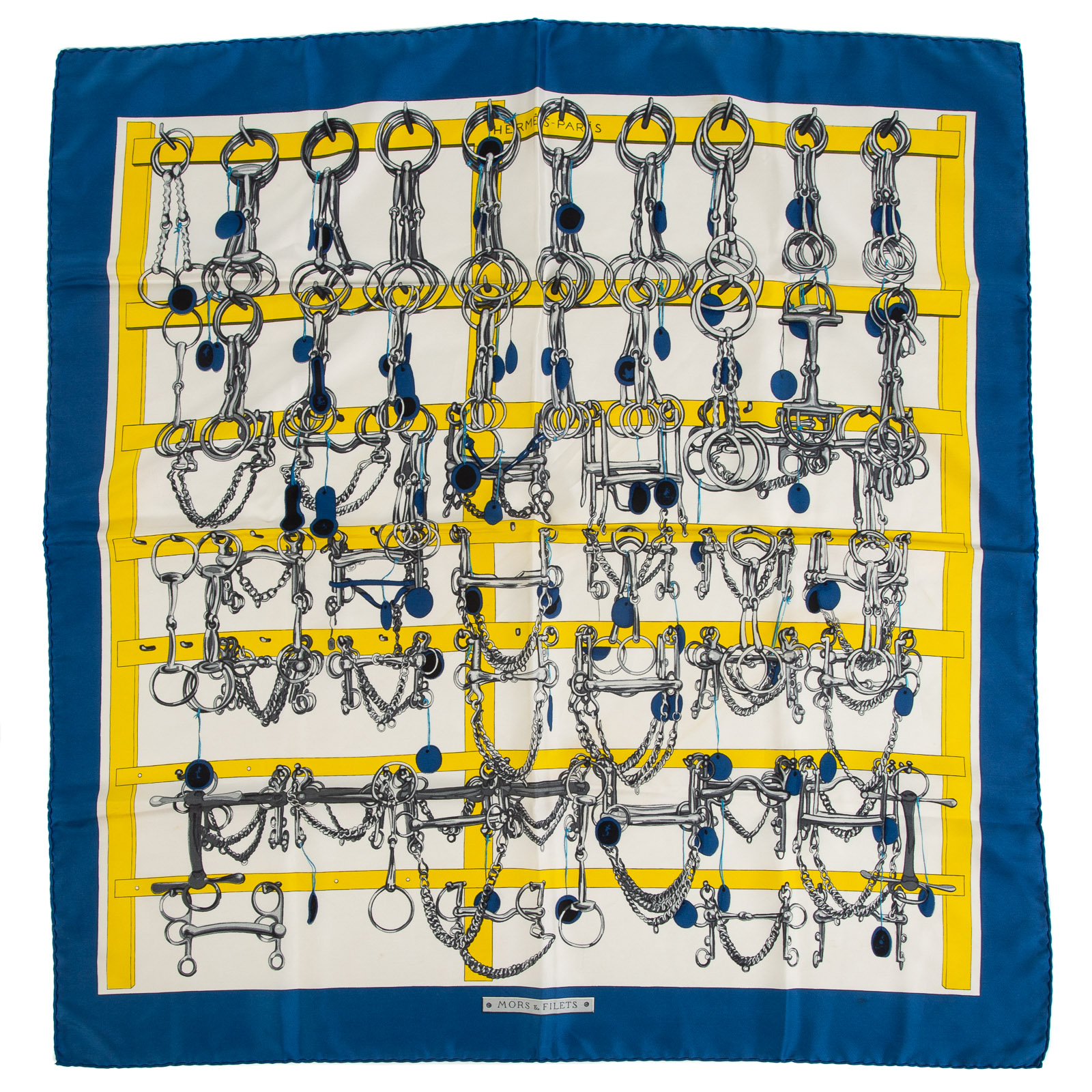 Appraisal: AN HERMES MORS ET FILETS SCARF Blue and multicolor Hermes