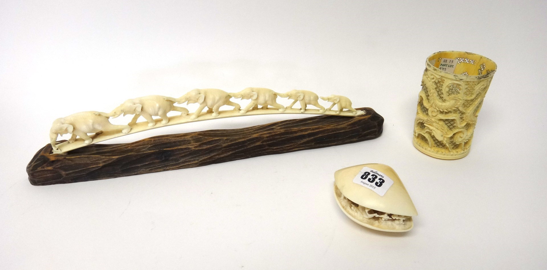 Appraisal: A Japanese ivory clam's dream' early th century the shell